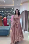 Ssc 722 Heavy Crunchy Silk Embroidery Work Gown With Pant Dupatta